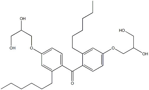 Hexyl[4-(2,3-dihydroxypropoxy)phenyl] ketone 结构式