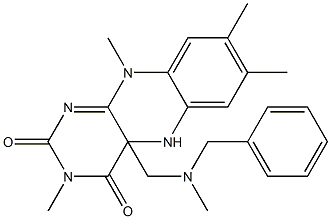 4a-[(Benzylmethylamino)methyl]-5,10-dihydro-3,7,8,10-tetramethylbenzo[g]pteridine-2,4(3H,4aH)-dione Structure