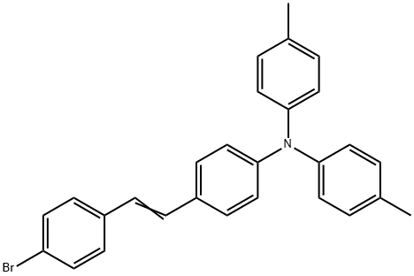 4-[2-(4-溴苯基)乙烯基]-N,N-二(4-甲基苯基)苯胺, 101186-77-0, 结构式