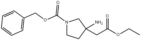 3-Pyrrolidineacetic acid, 3-amino-1-[(phenylmethoxy)carbonyl]-, ethyl ester 结构式