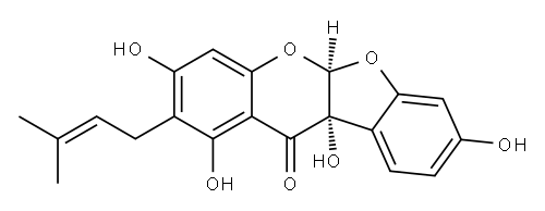 (5aβ,10bβ)-5a,10b-Dihydro-2-(3-methyl-2-butenyl)-1,3,8,10b-tetrahydroxy-11H-benzofuro[2,3-b][1]benzopyran-11-one Structure