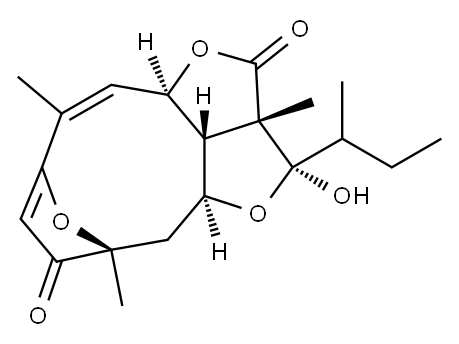 2a,3,5,6,11a,11b-Hexahydro-3-hydroxy-2a,6,10-trimethyl-3-(1-methylpropyl)-6,9-epoxy-2H-1,4-dioxacyclodeca[cd]pentalene-2,7(4aH)-dione Structure