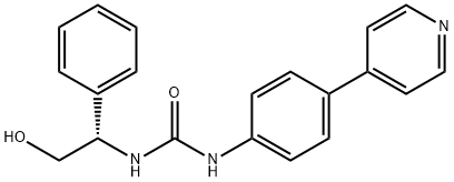 1-[(1S)-1-フェニル-2-ヒドロキシエチル]-3-[4-(4-ピリジル)フェニル]尿素 化学構造式