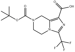 7-[(叔丁氧基)羰基]-3-(三氟甲基)-5H,6H,7H,8H-咪唑并[1,5-A]吡嗪-1-羧酸 结构式