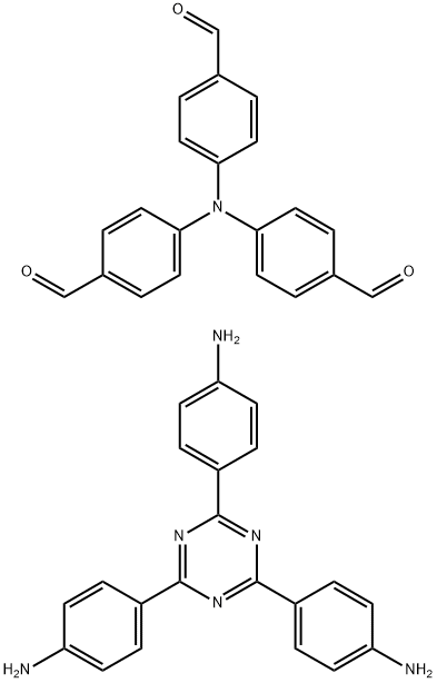Benzaldehyde, 4,4′,4′′-nitrilotris-, polymer with 4,4′,4′′-(1,3,5-triazine-2,4,6-triyl)tris[benzenamine] 结构式
