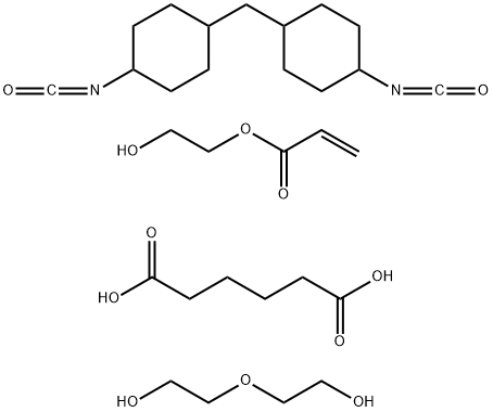 Hexanedioic acid, polymer with 1,1-methylenebis4-isocyanatocyclohexane and 2,2-oxybisethanol, 2-hydroxyethyl acrylate-blocked Structure