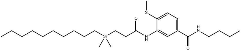 Benzamide, N-butyl-3-[[3-(decyldimethylsilyl)-1-oxopropyl]amino]-4-(methylthio)- 结构式