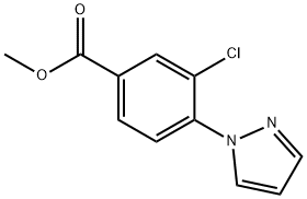 Benzoic acid, 3-chloro-4-(1H-pyrazol-1-yl)-, methyl ester 结构式