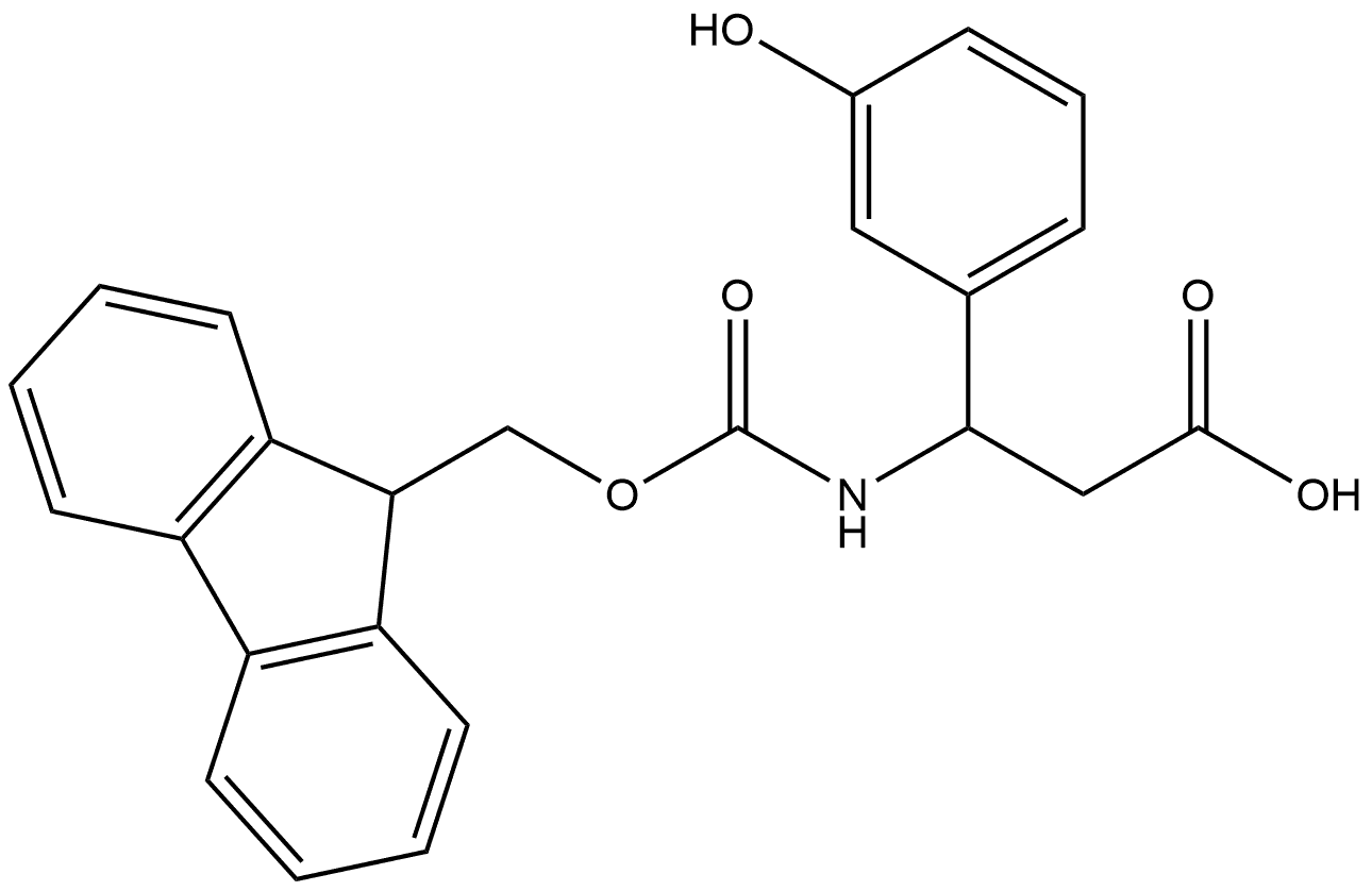 3-(9H-fluoren-9-ylmethoxy)carbonyl]amino}-3-(3-hydroxyphenyl)-propanoic acid Structure