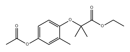 Propanoic acid, 2-[4-(acetyloxy)-2-methylphenoxy]-2-methyl-, ethyl ester 结构式