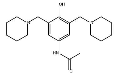 Acetamide, N-[4-hydroxy-3,5-bis(1-piperidinylmethyl)phenyl]- 结构式