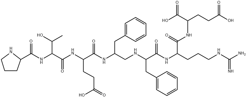 [(2S)-2-(L-Pro-L-Thr-L-Glu-アミノ)-3-フェニルプロピル]-L-Phe-L-Arg-L-Glu-OH 化学構造式