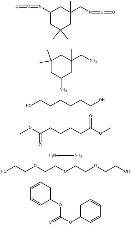 Hexanedioic acid, dimethyl ester, polymer with 5-amino-1,3,3-trimethylcyclohexanemethanamine, diphenyl carbonate, 1,6-hexanediol, hydrazine, 5-isocyanato-1-(isocyanatomethyl) -1,3,3-trimethylcyclohexane and 2,2'-[oxybis(2,1-ethanediyloxy)]bis[ethanol]|