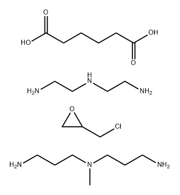 Hexanedioic acid, polymer with N-(2-aminoethyl)-1,2-ethanediamine, reaction products with N-(3-aminopropyl)-N-methyl-1,3-propanediamine and epichlorohydrin Structure