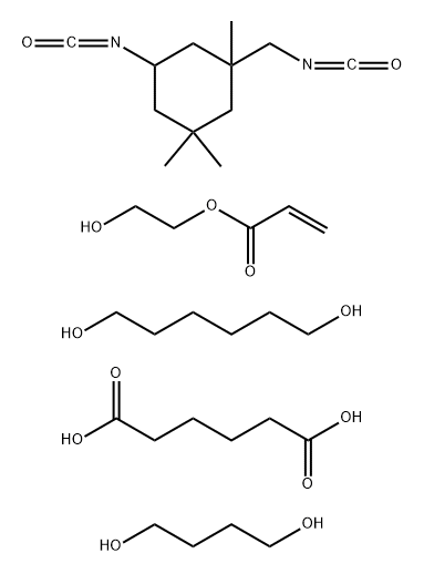 Hexanedioic acid, polymer with 1,4-butanediol, 1,6-hexanediol and 5-isocyanato-1-(isocyanatomethyl)-1,3,3-trimethylcyclohexane, 2-hydroxyethyl acrylate-blocked|