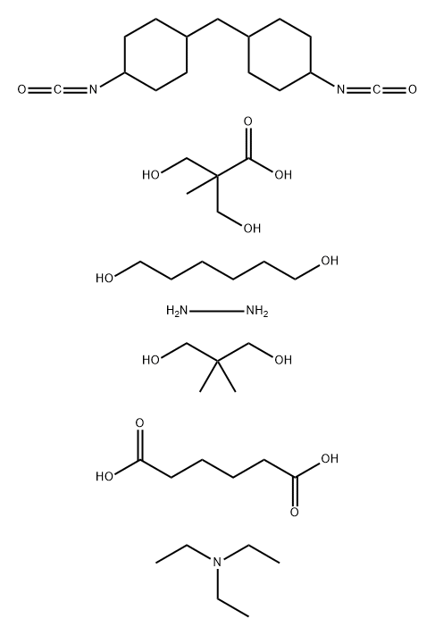 Hexanedioic acid polymer with 2,2-dimethyl-1,3-propanediol, 1,6-hexanediol, hydrazine, 3-hydroxy-2-(hydroxymethyl)-2-methylpropanoic acid and 1,1'-methylenebis[4-isocyanatocyclohexane], compd. with N,N-diethylethanamine|