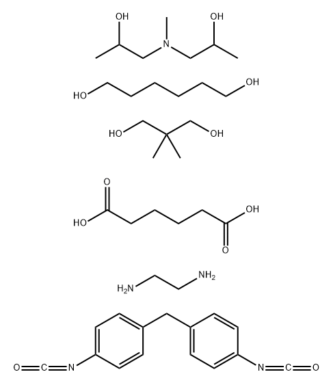 Hexanedioic acid, polymer with 2,2-dimethyl-1,3-propanediol, 1,2-ethanediamine, 1,6-hexanediol, 1,1-methylenebis4-isocyanatobenzene and 1,1-(methylimino)bis2-propanol, block|