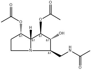 Acetamide, N-1,7-bis(acetyloxy)hexahydro-2-hydroxy-1H-pyrrolizin-3-ylmethyl-, 1R-(1.alpha.,2.beta.,3.alpha.,7.beta.,7a.alpha.)- Structure