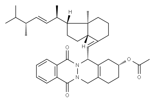 Acetic acid14-[7a-methyl-1-(1,4,5-trimethyl-hex-2-enyl)-octahydro-inden-4-ylidenemethyl]-7,12-dioxo-1,2,3,4,5,7,12,14-octahydro-phthalazino[2,3-b]phthalazin-2-yl ester|