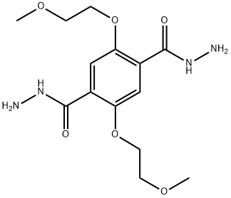1,4-Benzenedicarboxylic acid, 2,5-bis(2-methoxyethoxy)-, 1,4-dihydrazide Struktur