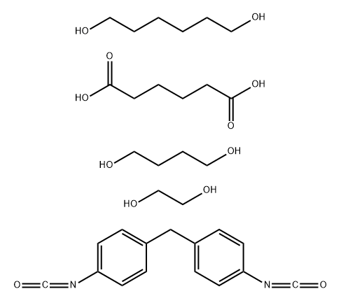Hexanedioic acid, polymer with 1,4-butanediol, 1,2-ethanediol, 1,6-hexanediol and 1,1-methylenebis4-isocyanatobenzene Structure