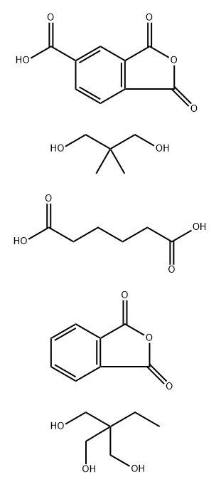 己二酸与1,2-乙二醇、2,5-呋喃二酮、1,3-异苯基呋喃二酮、1,2-丙二醇、2-乙基-2-(羟甲基)-1,3-丙二醇、1,3-异苯基呋喃二酮的聚合物, 62548-84-9, 结构式