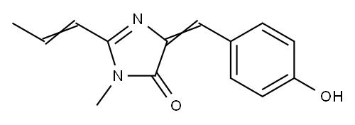 4H-Imidazol-4-one,  3,5-dihydro-5-[(4-hydroxyphenyl)methylene]-3-methyl-2-(1-propenyl)-,  radical  ion(1+)  (9CI)|