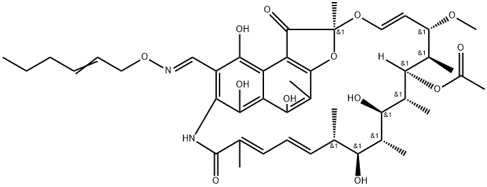 3-[(2-Hexenyl)oxyiminomethyl]rifamycin Structure