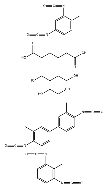 Hexanedioic acid, polymer with 1,4-butanediol, 4,4'-diisocyanato-3,3'-dimethyl-1,1'-biphenyl, 1,3-diisocyanato-2-methylbenzene, 2,4-diisocyanato-1-methylbenzene and 1,2-ethanediol Structure