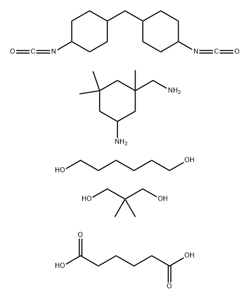 Hexanedioic acid, polymer with 5-amino-1,3,3-trimethylcyclohexanemethanamine, 2,2-dimethyl-1,3-propanediol, 1,6-hexanediol and 1,1'-methylenebis[4-isocyanatocyclohexane] Structure