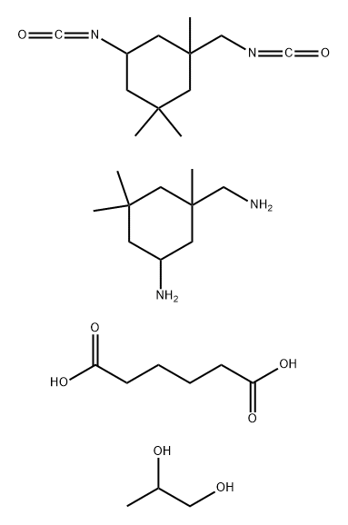 Hexanedioic acid, polymer with 5-amino-1,3,3-trimethylcyclohexanemethanamine, 5-isocyanato-1-(isocyanatomethyl)-1,3,3-trimethylcyclohexane and 1,2-propanediol Structure