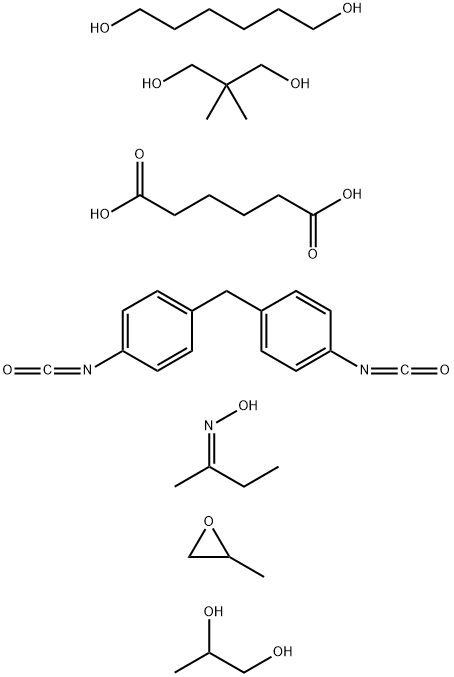 Hexanedioic acid, polymer with 2,2-dimethyl-1,3-propanediol, 1,6-hexanediol, 1,1-methylenebis4-isocyanatobenzene, methyloxirane and 1,2-propanediol, Me Et ketone oxime-blocked|