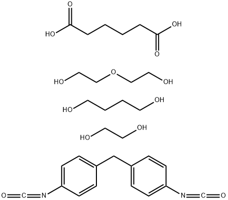 Hexandioic Acid,Polymer with 1,4-Butanediol,1,2-Ethanediol,1,2-Ethanediol,1,1,-Methylene-bis(4-isocyanatobenzene) and 2,2,-Oxybis(ethanol) Structure
