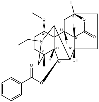 Heteratisan-14-one, 6-(benzoyloxy)-20-ethyl-8-hydroxy-1-methoxy-4-meth yl-, (1alpha,6beta)- Structure