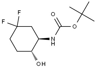 tert-butyl N-[trans-5,5-difluoro-2-hydroxy-cyclohexyl]carbamate Structure