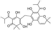 4-[[5,7-dihydroxy-2,2-dimethyl-8-(2-methylpropanoyl)chromen-6-yl]methy l]-3,5-dihydroxy-6,6-dimethyl-2-(2-methylpropanoyl)cyclohexa-2,4-dien- 1-one Struktur