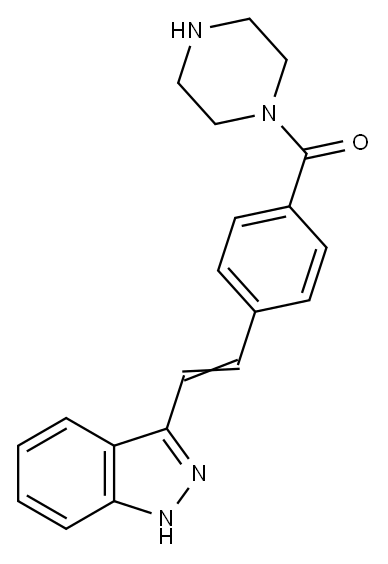 [4-[2-(1H-Indazol-3-yl)ethenyl]phenyl]-1-piperazinylmethanone Structure