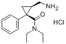 (1R,2S)-rel-2-(Aminomethyl)-N,N-diethyl-1-phenylcyclopropanecarboxamide hydrochloride Struktur