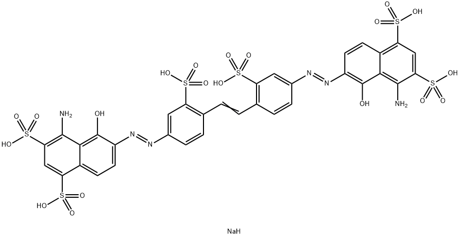 hexasodium 6,6'-[vinylenebis[(3-sulphonato-4,1-phenylene)azo]]bis[4-amino-5-hydroxynaphthalene-1,3-disulphonate]|(6E,6'E)-6,6'-{(E)-1,2-乙烯二基二[(3-磺基-4,1-亚苯基)(1E)-2-肼基-1-亚基]}二(4-氨基-5-氧代-5,6-二氢-1,3-萘二磺酸)