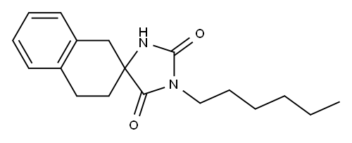 1'-Hexylspiro[tetralin-2,4'-imidazolidine]-2',5'-dione Structure