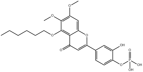 5-hexyloxy-3',4'-dihydroxy-6,7-dimethoxyflavone 4'-phosphate Structure