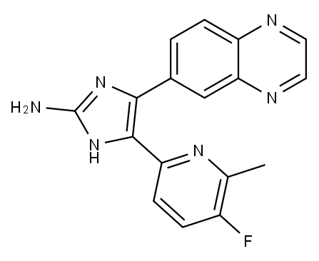 1H-IMidazol-2-aMine, 5-(5-fluoro-6-Methyl-2-pyridinyl)-4-(6-quinoxalinyl)- Structure