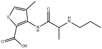 4-METHYL-3-[[1-OXO-2-(PROPYLAMINO)PROPYL]AMINO]-2-THIOPHENECARBOXYLIC ACID Struktur