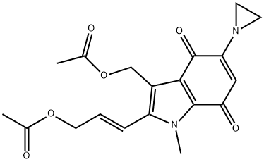 [(E)-3-[3-(acetyloxymethyl)-5-aziridin-1-yl-1-methyl-4,7-dioxo-indol-2-yl]prop-2-enyl] acetate Struktur