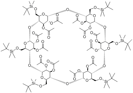 Hexakis-(2,3-di-O-acetyl-6-O-tert.-Butyldimethylsilyl)-alpha-Cyclodextrin Structure