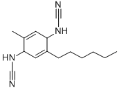 (2-Hexyl-5-methyl-2,5-cyclohexadiene-1,4-diylidene)bis-cyanamide|