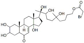 2,3,14,20,22,25-hexahydroxy-26-(3-bromoacetoxypropyl)cholest-7-en-6-one 结构式