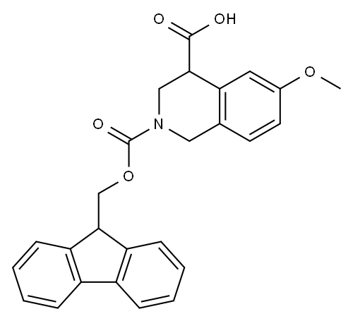 2-(((9H-Fluoren-9-yl)methoxy)carbonyl)-6-methoxy-1,2,3,4-tetrahydroisoquinoline-4-carboxylic acid Structure