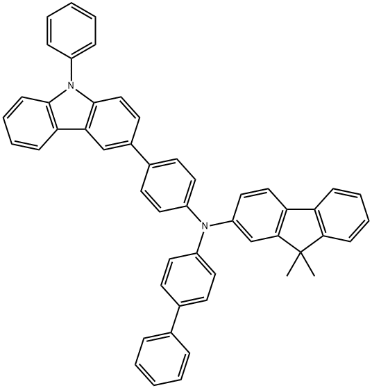 9H-Fluoren-2-aMine, N-[1,1'-biphenyl]-4-yl-9,9-diMethyl-N-[4-(9-phenyl-9H-carbazol-3-yl)phenyl]-|N-联苯-4-基-9,9-二甲基-N-[4-(9-苯基-9H-咔唑-3-基)苯基]-9H-芴-2-胺