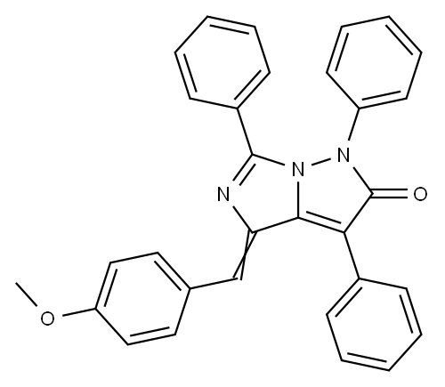 1H-Imidazo[1,5-b]pyrazol-2(4H)-one,  4-[(4-methoxyphenyl)methylene]-1,3,6-triphenyl- Structure